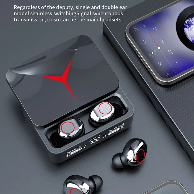 M90 Wireless Headphones TWS Bluetooth Touch Control Earphones Sport Earbuds Hifi Stereo Gaming Headset with Mic for Smartphone